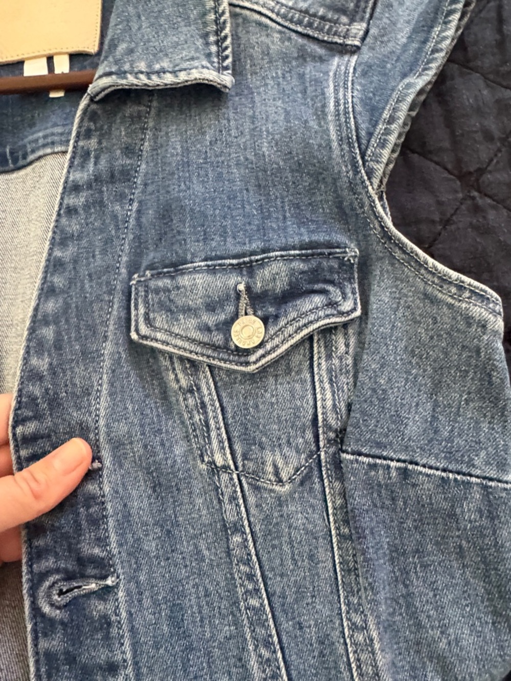 PAIGE Sleeveless Button-Front Denim Mini Dress - Blue - Picture 7 of 9